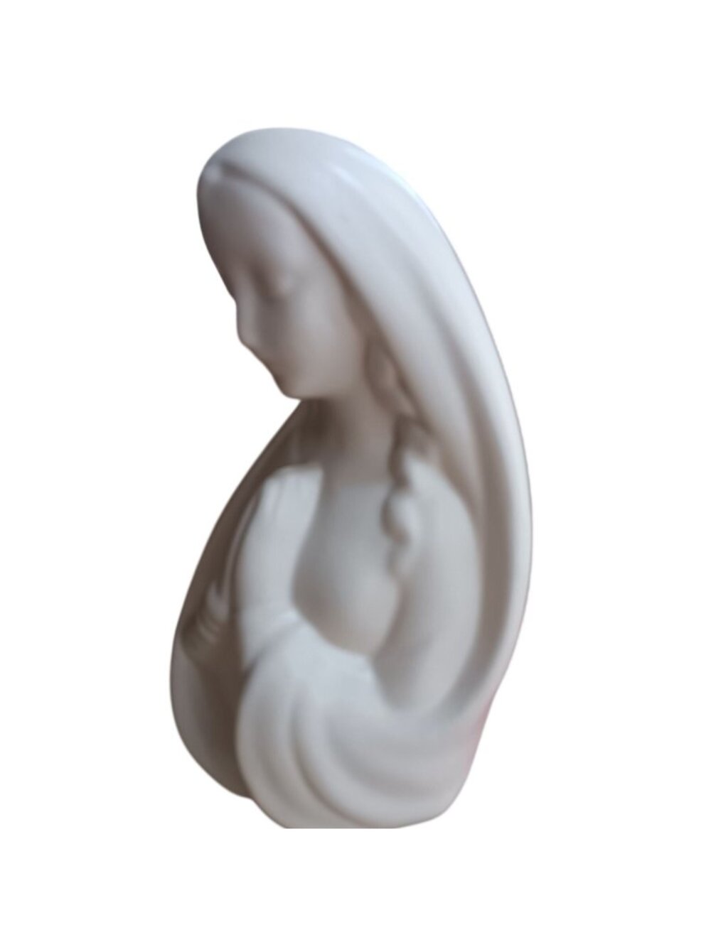 Vintage Ceramic Praying Virgin Mary Figurine Statue By Margie Handmade 8" 1970s